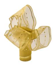 Κορδέλα Οργάνζα με παγιέτες χρυσή 10cm