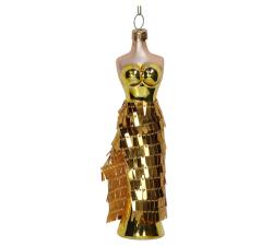 Γυάλινο φόρεμα στράπλες χρυσή τουαλέτα, 16cm