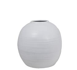 Στρογγυλό κεραμικό βάζο λευκό,28cm