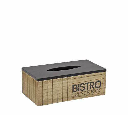 Κουτί για χαρτομάντηλα με print "Bistro" 25cm