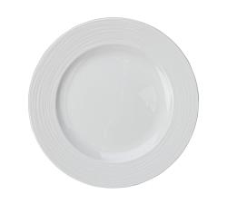 Πιάτο πορσελάνης ρηχό λευκό με ανάγλυφη ρίγα, 27cm