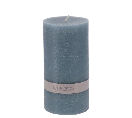Κερί κορμός ρουστίκ γκρι/μπλε, 7x14cm
