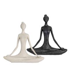 Γυναικεία φιγούρα Yoga σε λευκό & μαύρο χρ.,18cm