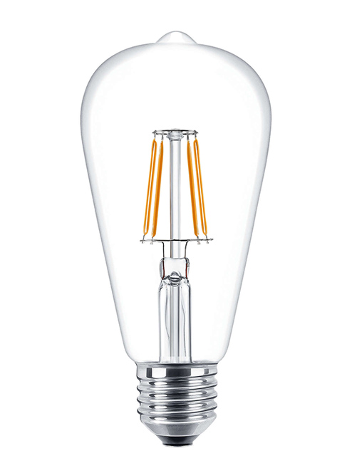 ST64 - Λάμπα Edison LED οικονομίας A', Dimmable,Θερμό,E27/6W